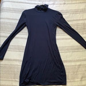 Navy turtleneck dress